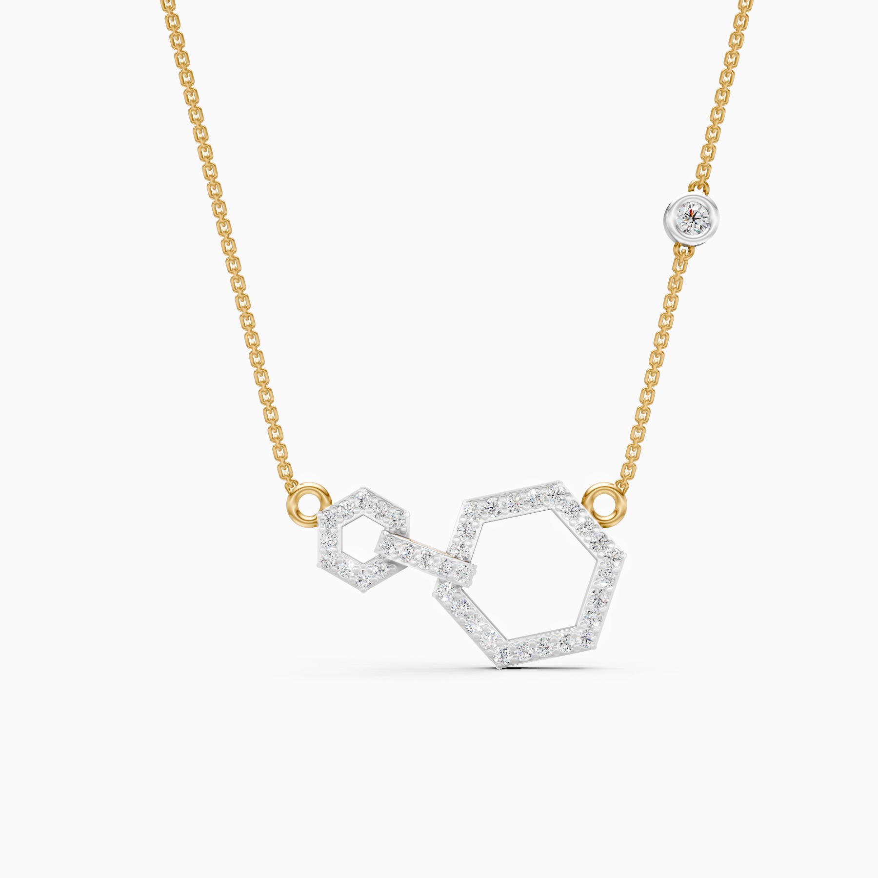 Modern Hexagon Lab Grown Diamond Pendant